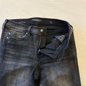 Distressed black Liverpool jean.